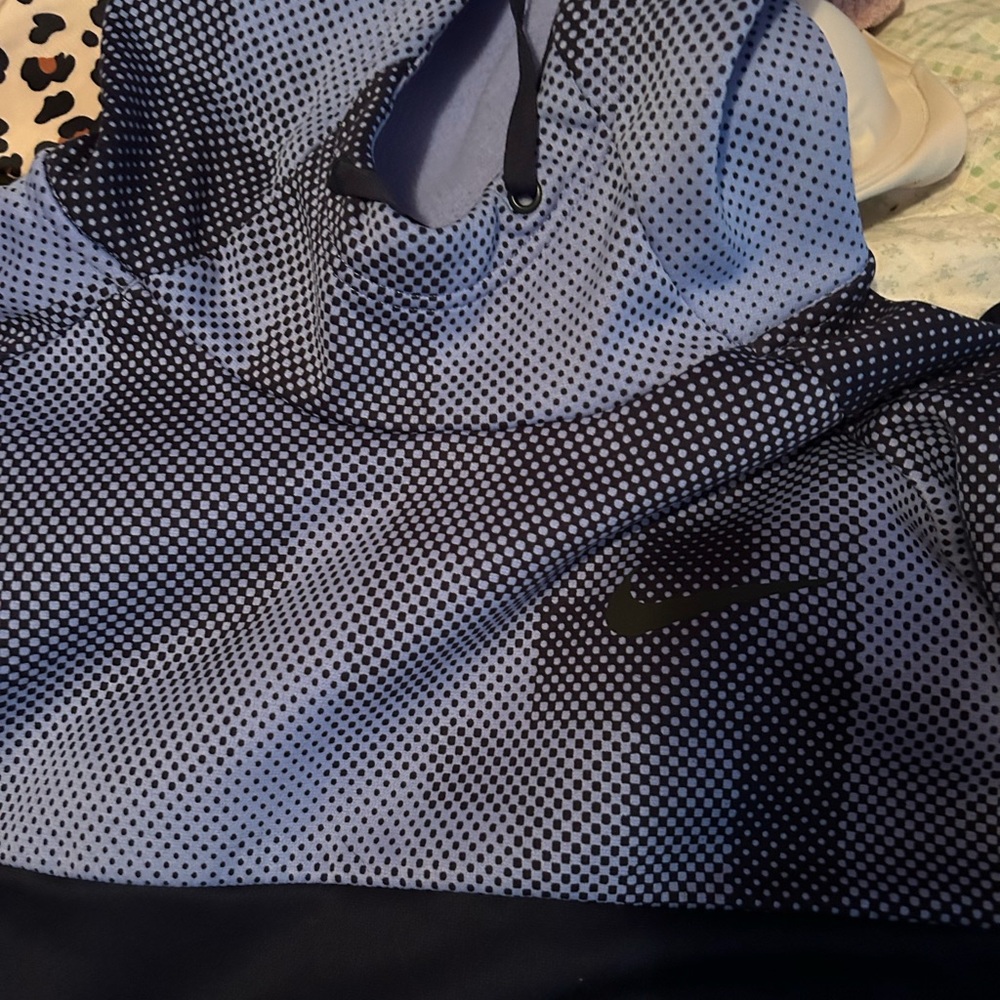 Nike Blue and Black Dotted Hoodie